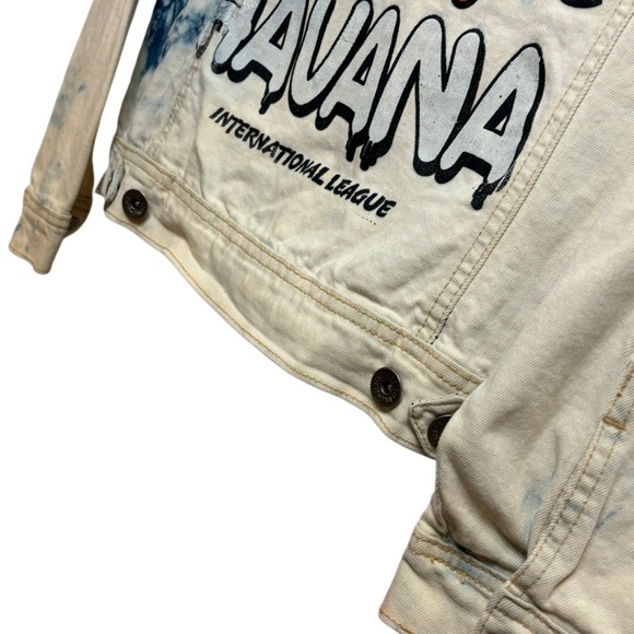 NWT BLACK PIKE HAVANA CHAMPION INTERNATIONAL LEAGUE DENIM STREET GRAFFITI JACKET - Picture 7 of 14